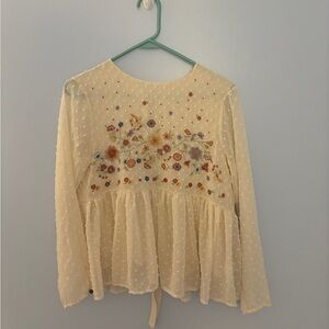 Small Altar’d State Bohemian Long Sleeve Flow, Flower, Embroidery Fall Spring